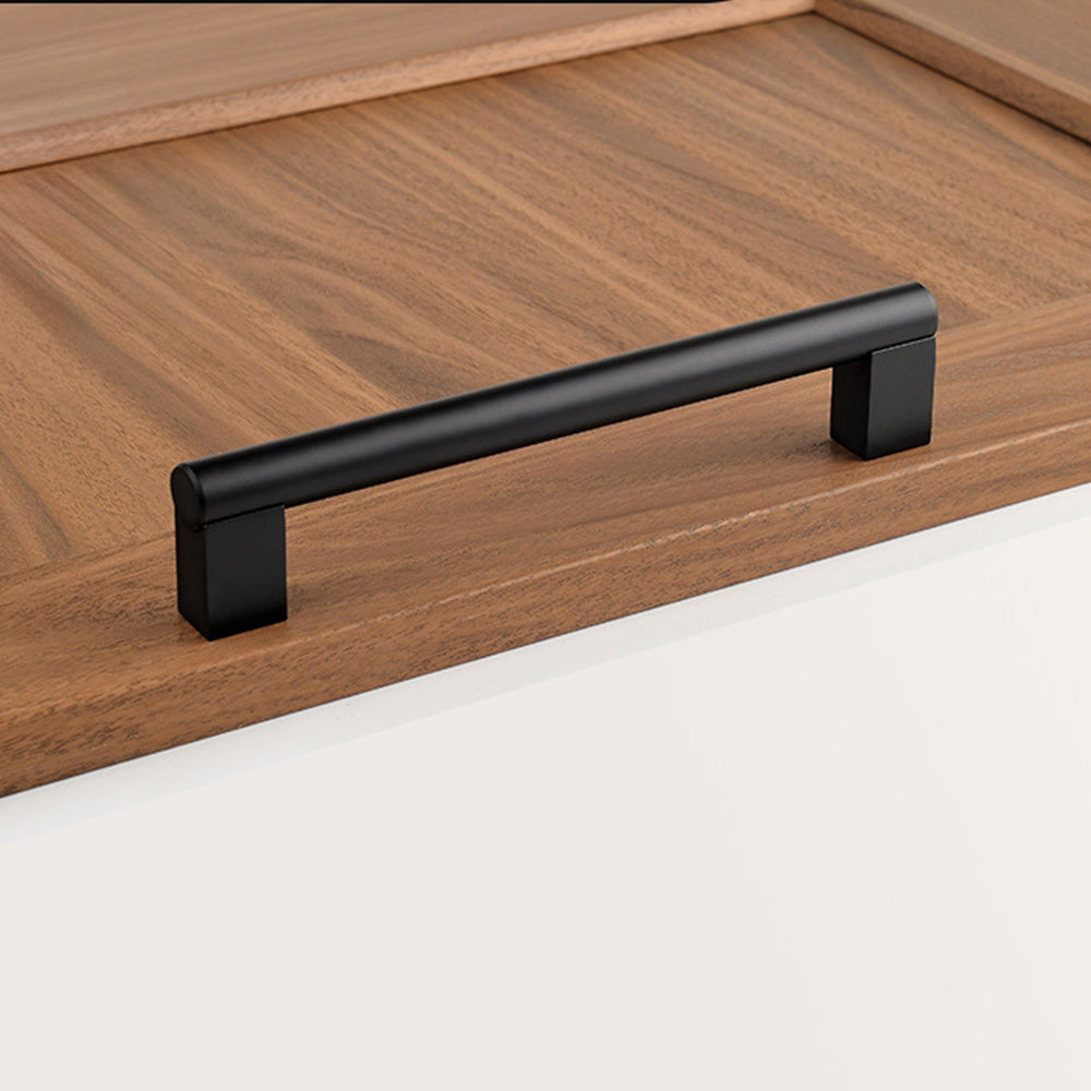 Minimalist Matte Black Finish Aluminum Cabinet Handles For Kitchen