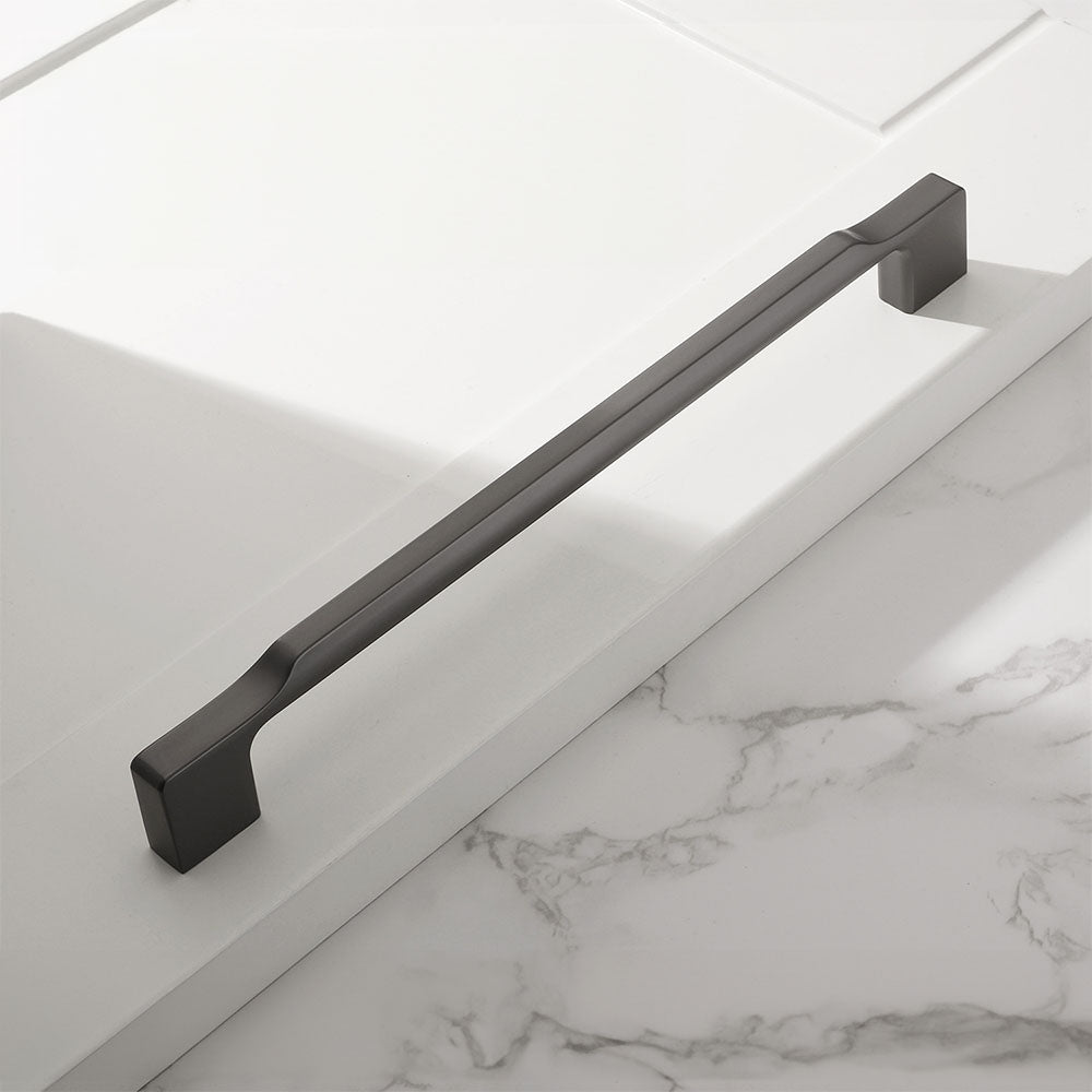 Grey Zinc Alloy Square Cabinet Pulls and Handles for Kitchen