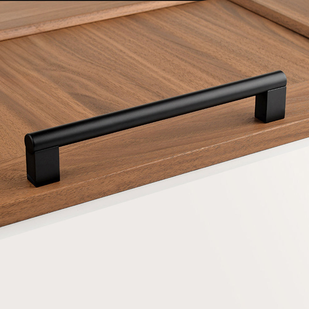 Minimalist Matte Black Finish Aluminum Cabinet Handles For Kitchen