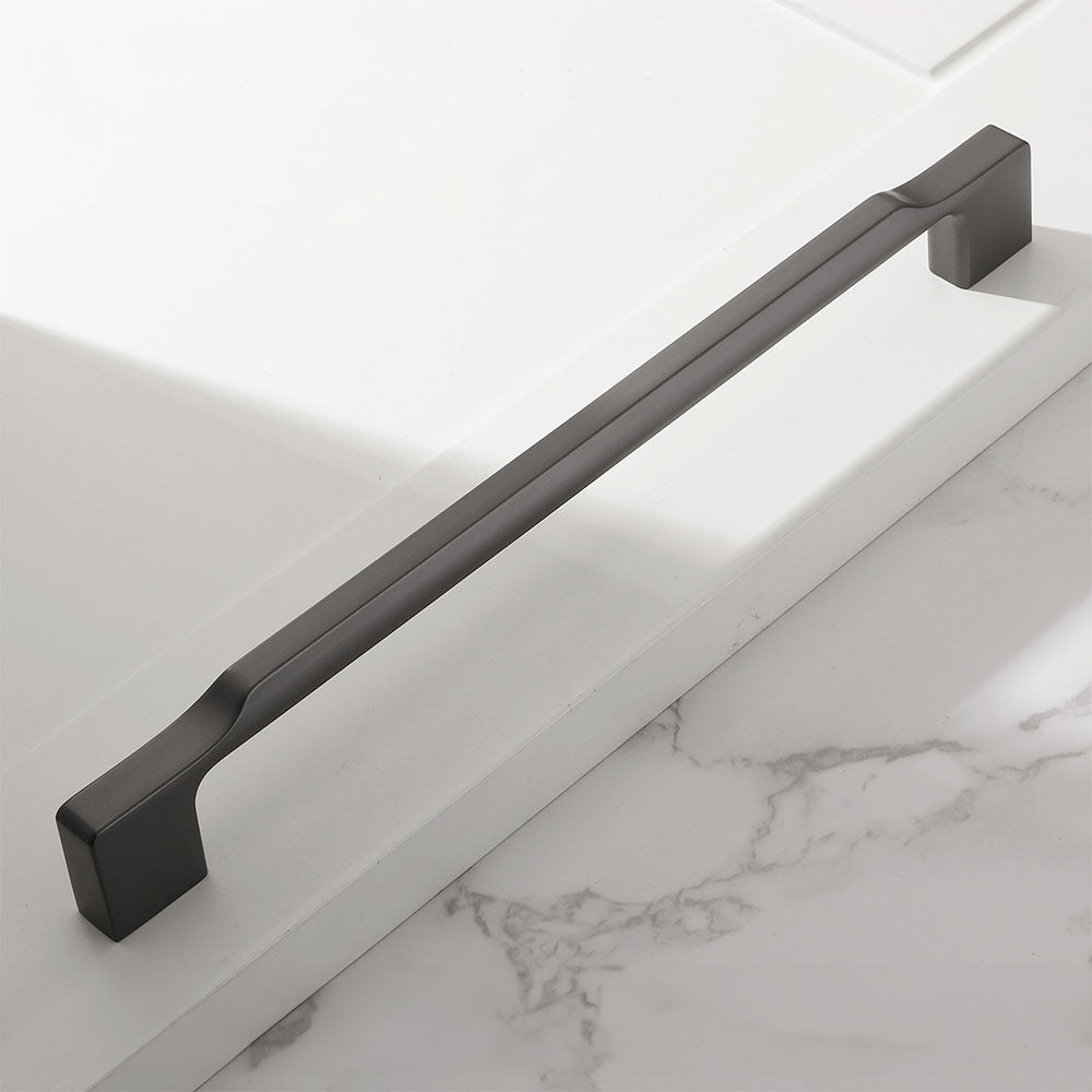 Grey Zinc Alloy Square Cabinet Pulls and Handles for Kitchen