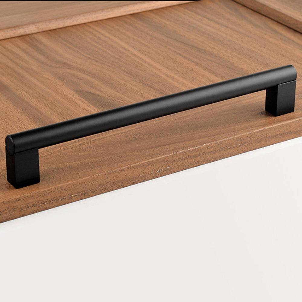 Minimalist Matte Black Finish Aluminum Cabinet Handles For Kitchen