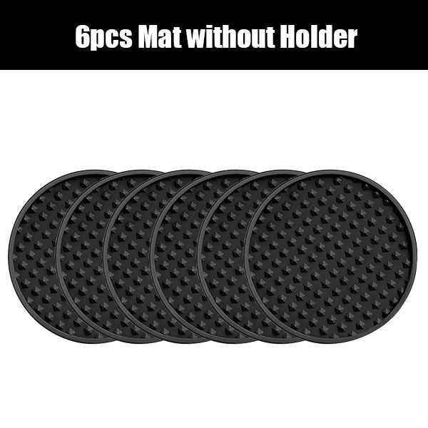 6 Pcs Silicone Non-Slip Drink Coasters with Holder