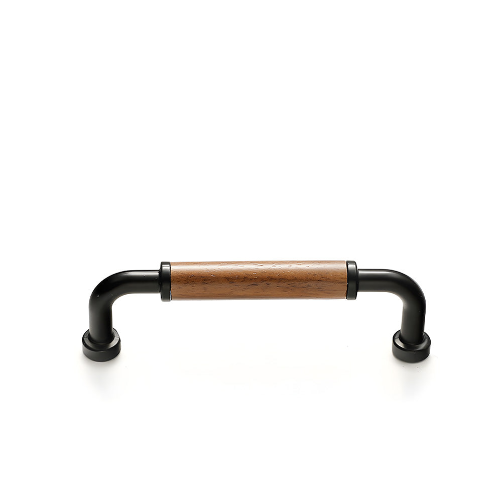 Retro Brass & Wood Kitchen Cupboard Handles