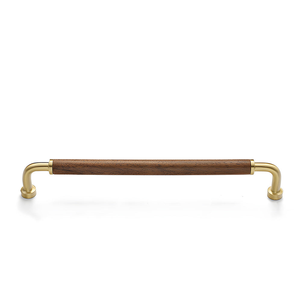 Retro Brass & Wood Kitchen Cupboard Handles