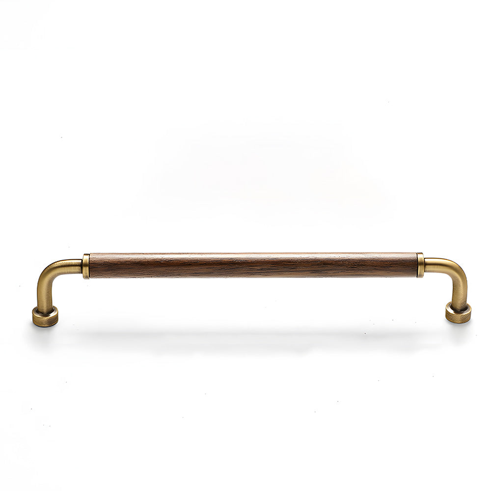 Retro Brass & Wood Kitchen Cupboard Handles