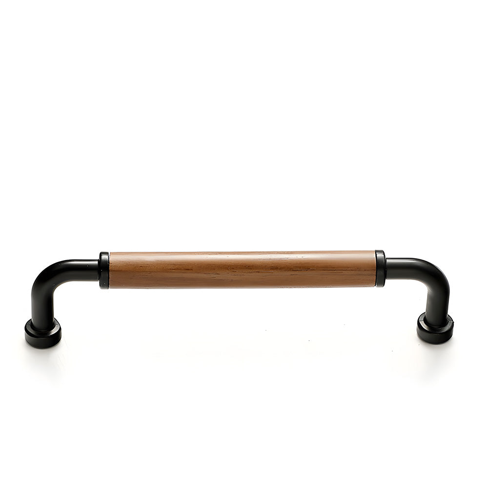 Retro Brass & Wood Kitchen Cupboard Handles