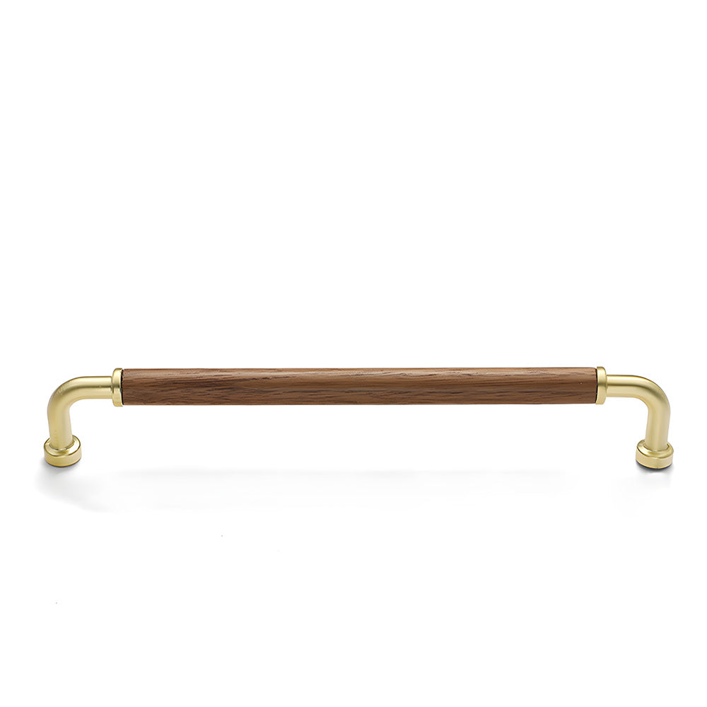 Retro Brass & Wood Kitchen Cupboard Handles