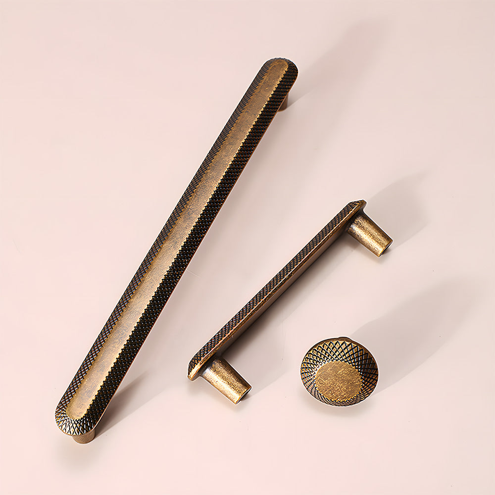 Antique Bronze Knurled Textured Cabinet Pulls