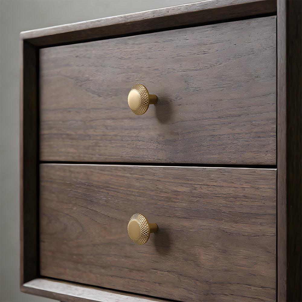 Modern Champagne Gold Knurled Textured Cabinet Pulls