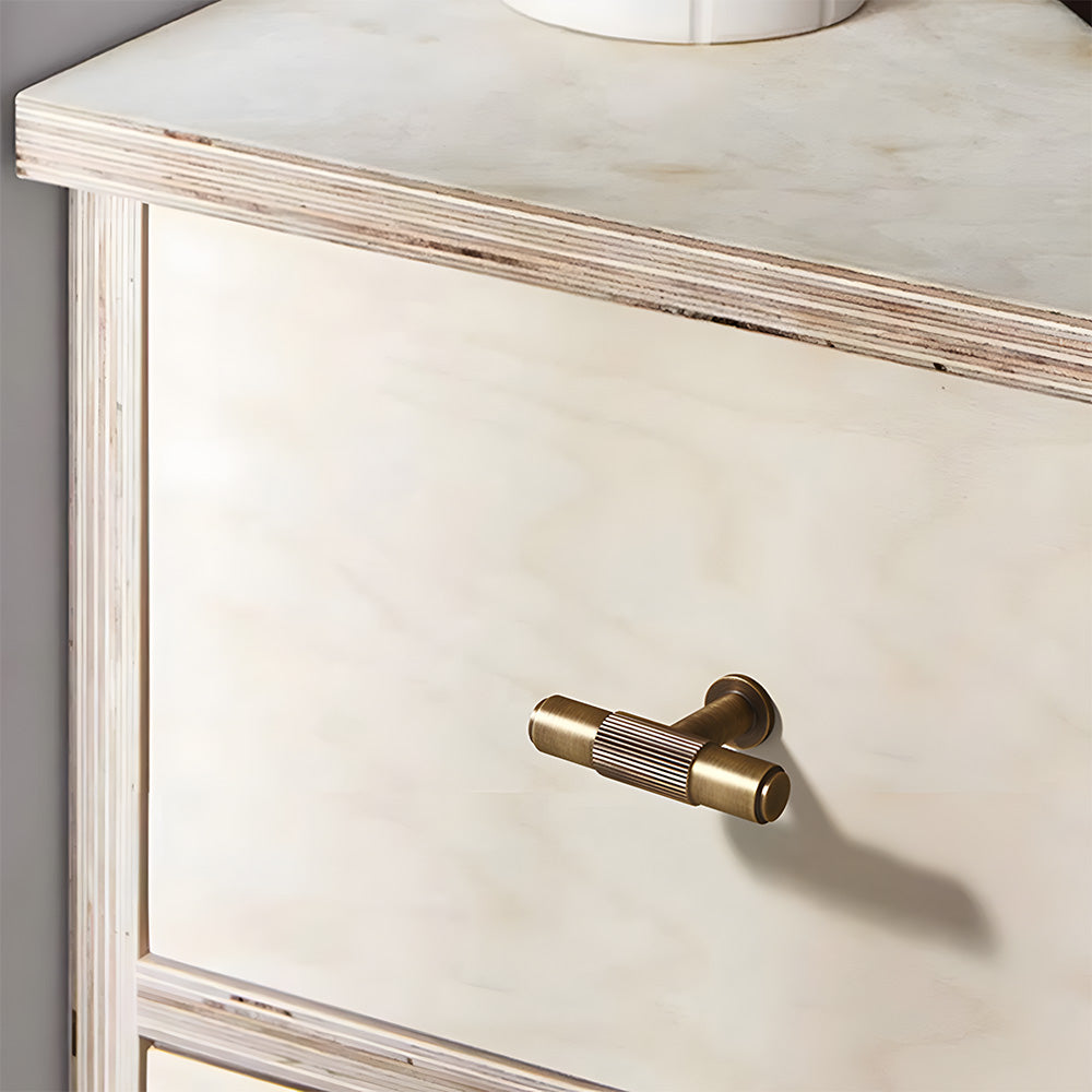 Bronze Vintage Lined Brass Kitchen Cabinet Handles