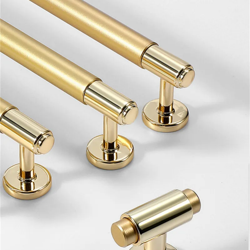 Gold Satin Finish Cupboard Door Cabinet Bar Handles Pulls