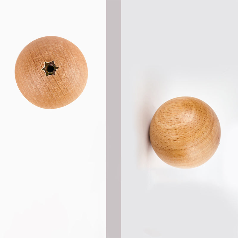 Beech Walnut Wood Round Knobs for Cabinets and Drawers