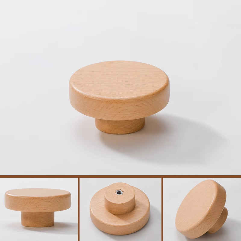 Round Wooden Knobs Furniture Handles for Cabinet and Drawer