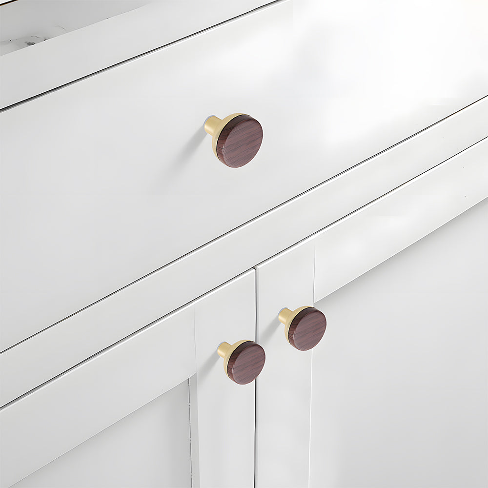 Natural Wood Two-Tone Cabinet Handles & Drawer Pulls for Cupboard