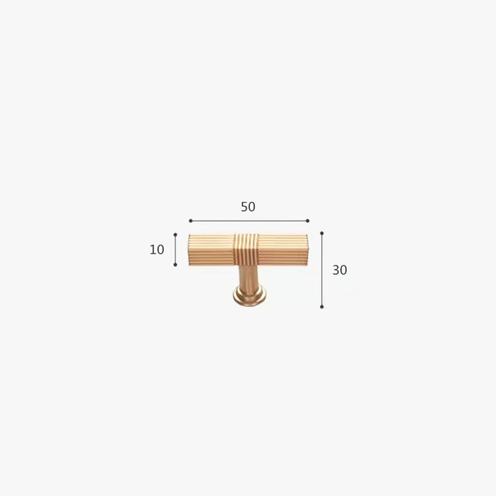 Gold Stain Finish Knurled Design Kitchen Cabinet Bar Pull Handles