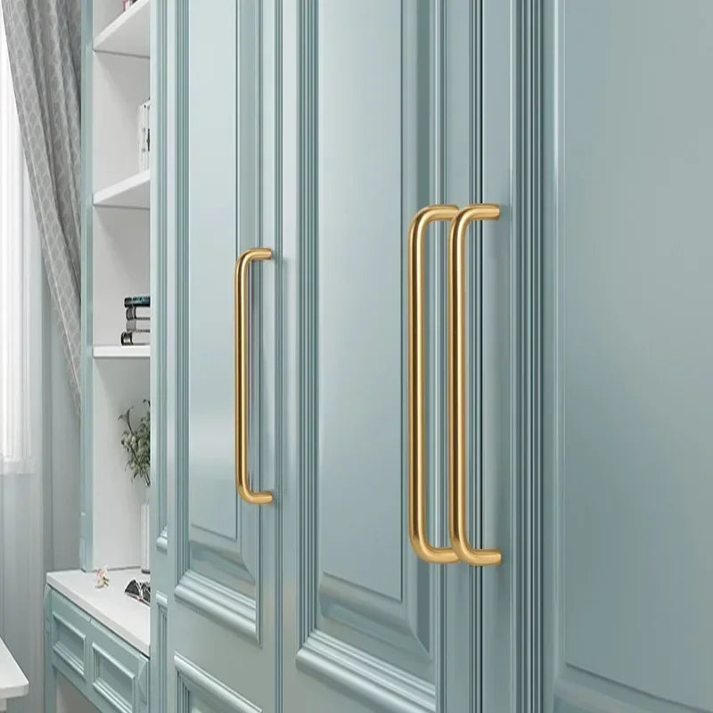 Gold Aluminum Alloy Kitchen Cabinet Handles For Wardrobe Drawer Dresser