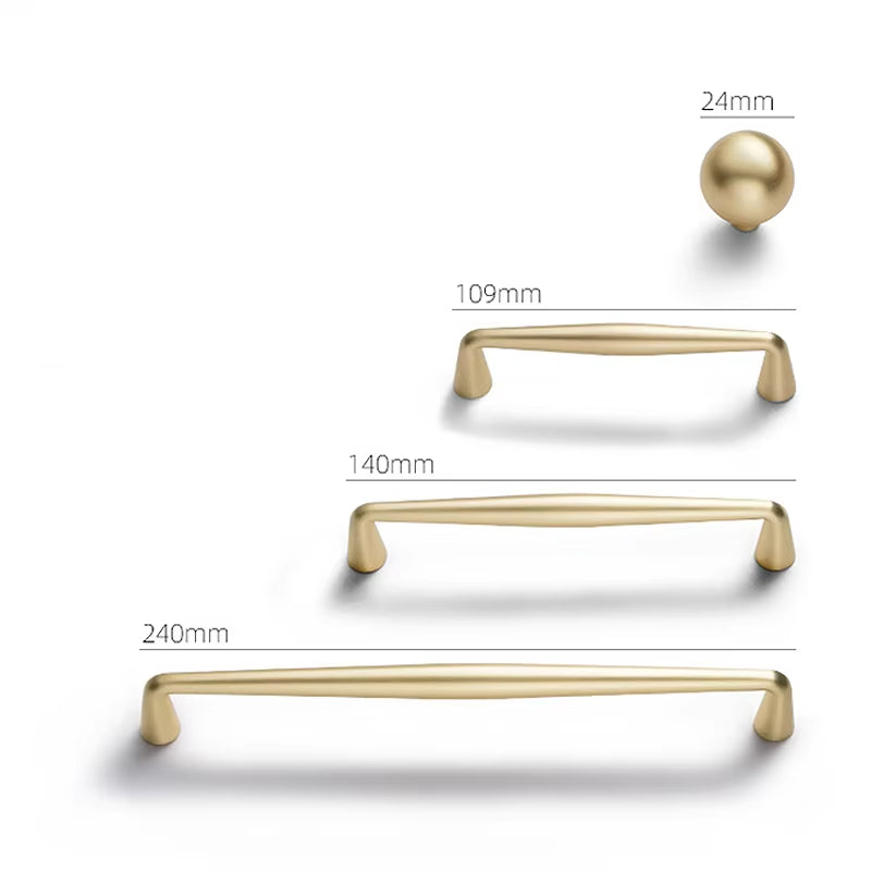 Brushed Gold Zinc Alloy Cabinet Handles for Furniture