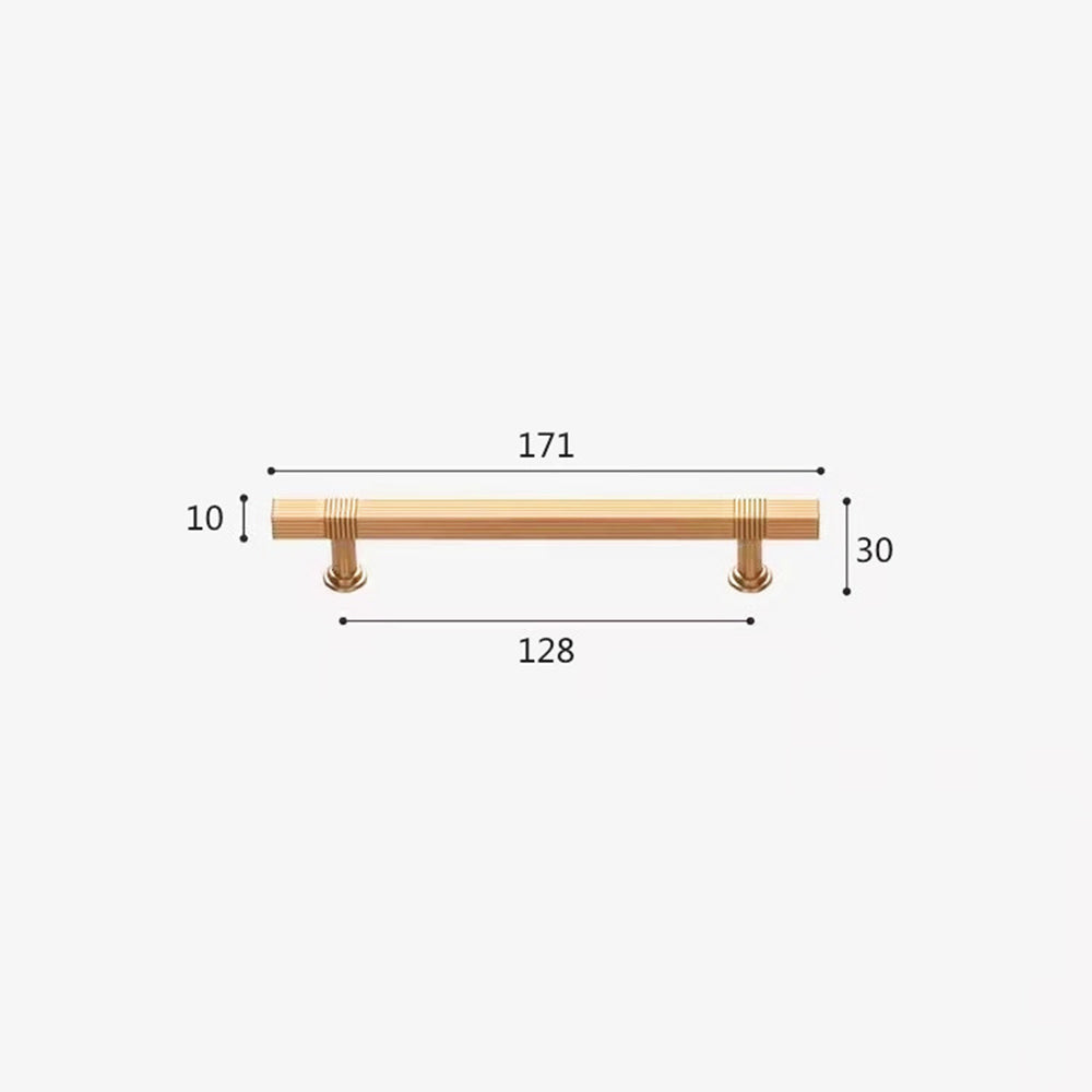 Gold Stain Finish Knurled Design Kitchen Cabinet Bar Pull Handles
