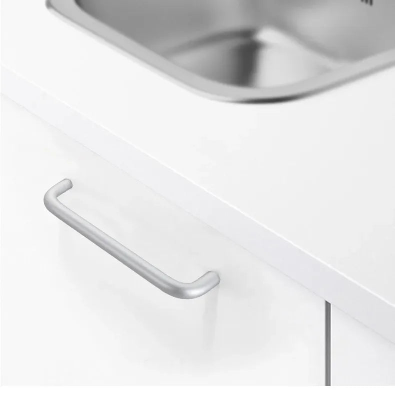 Silver Aluminum Alloy Kitchen Cabinet Handles For Wardrobe Drawer Dresser