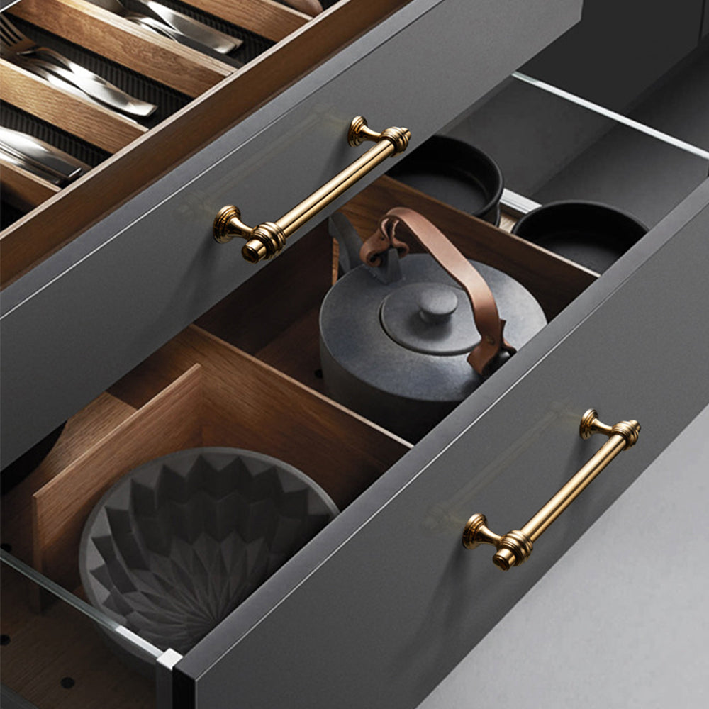 Brushed Gold Polished Bar Cabinet Handles For Kitchen