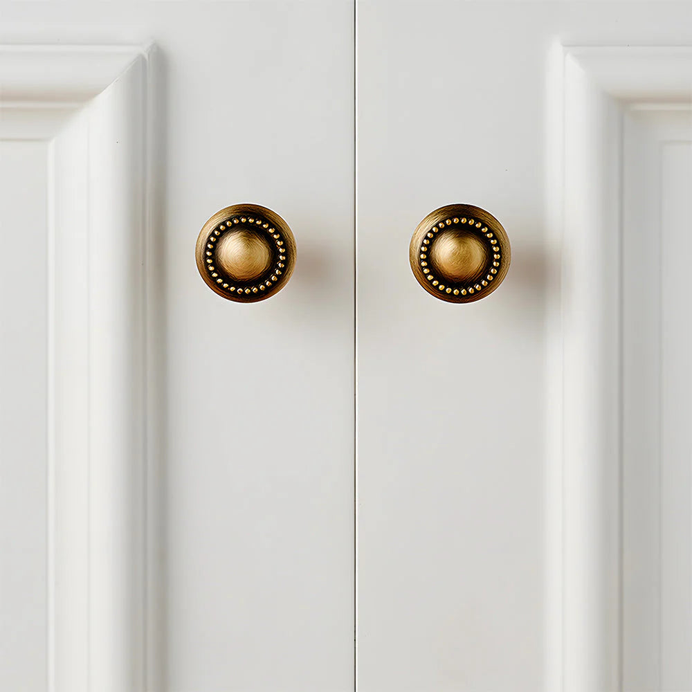 Antique Brass Finish Small Round Cabinet Knob