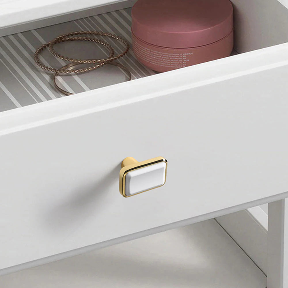 Modern White Solid Brass Removable T Bar Handle for Cabinets
