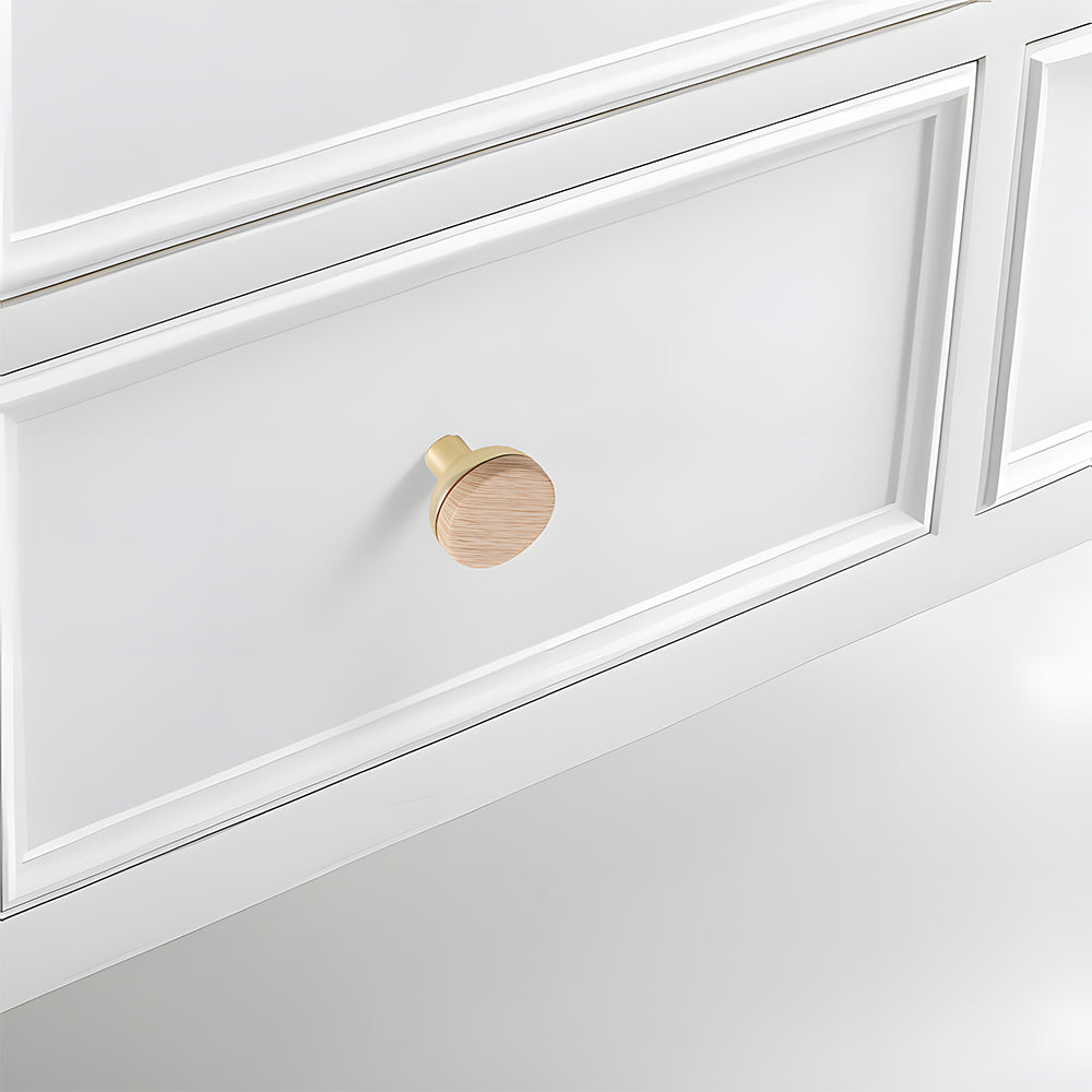 Natural Wood Two-Tone Cabinet Handles & Drawer Pulls for Cupboard