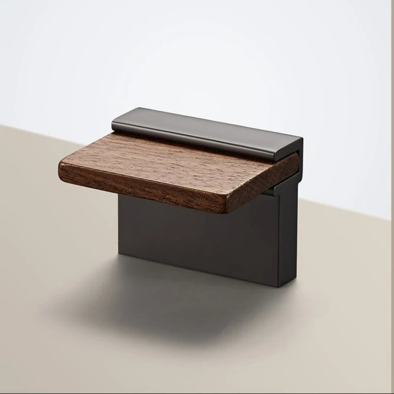Solid Walnut Wood Cabinet Handles for Wardrobes Drawers