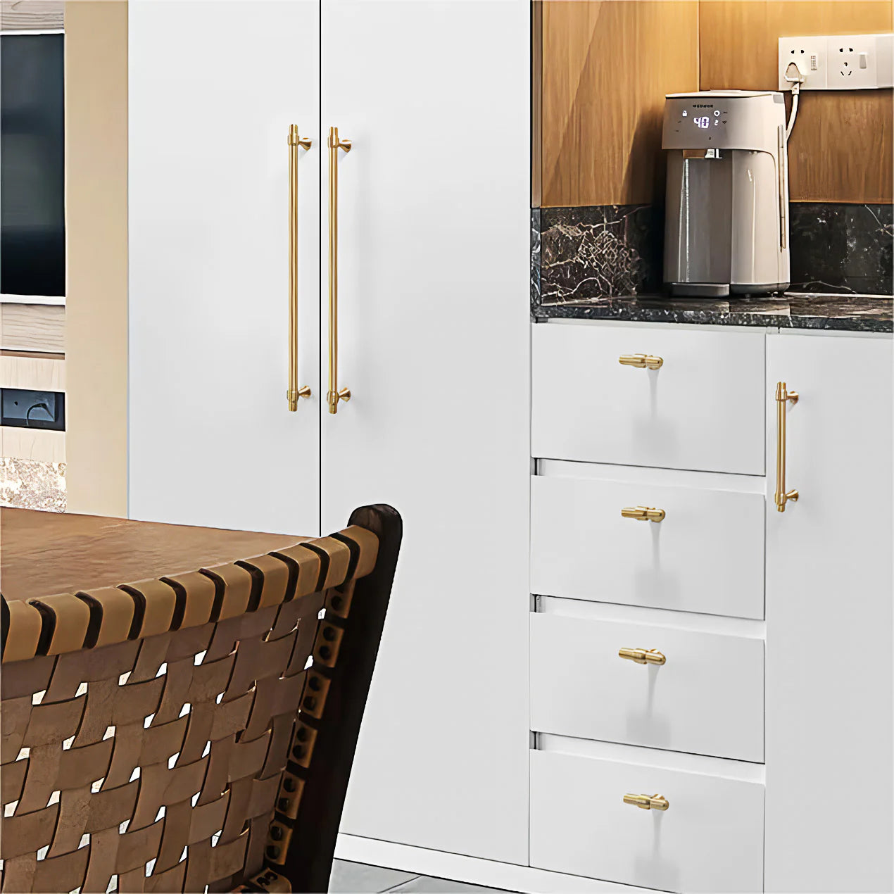 Gold Stain Finish Furniture Kitchen Cabinet T Bar Handles Pulls