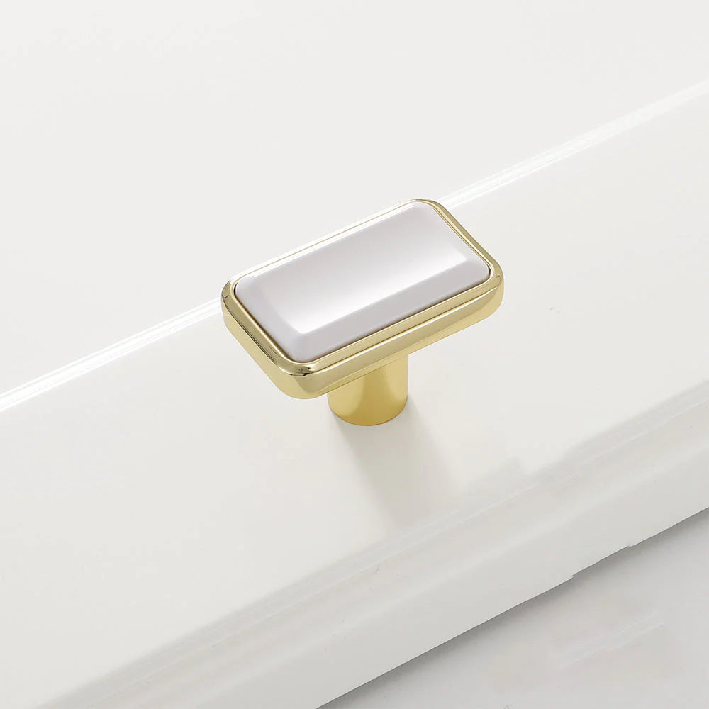 Modern White Solid Brass Removable T Bar Handle for Cabinets
