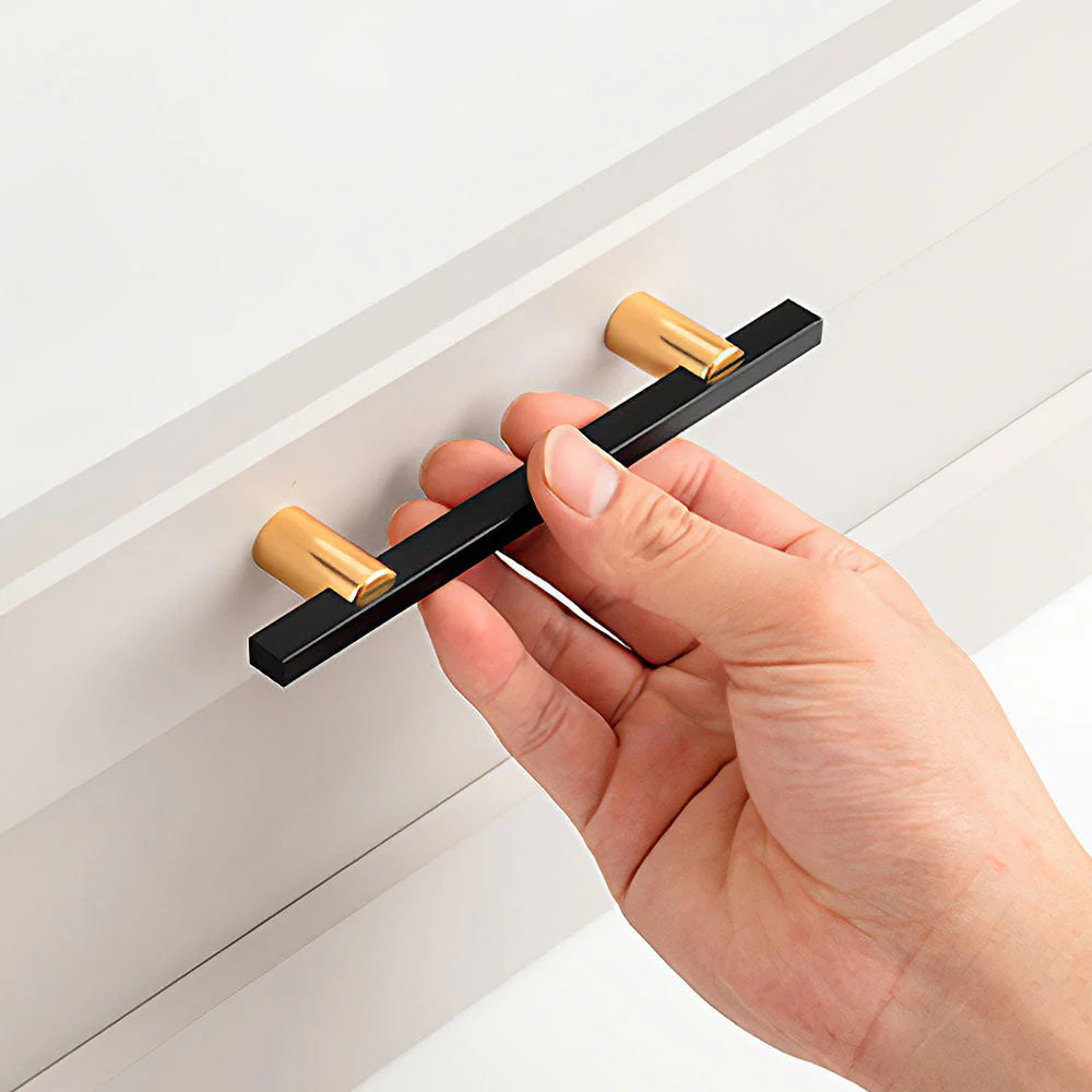 Black Gold Aluminum Alloy Handle for Kitchen and Bathroom Cabinets