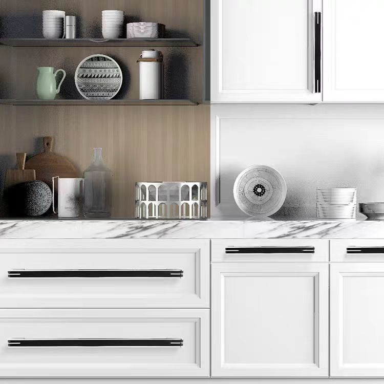Modern Black and Chrome Kitchen Cabinet Handles