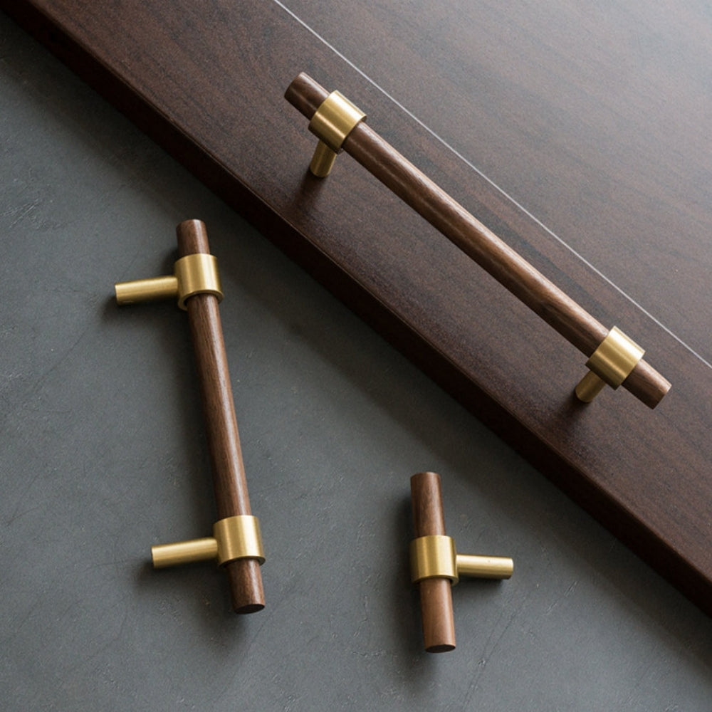 Vintage Wooden Brass Kitchen Cabinet Pulls And Handles