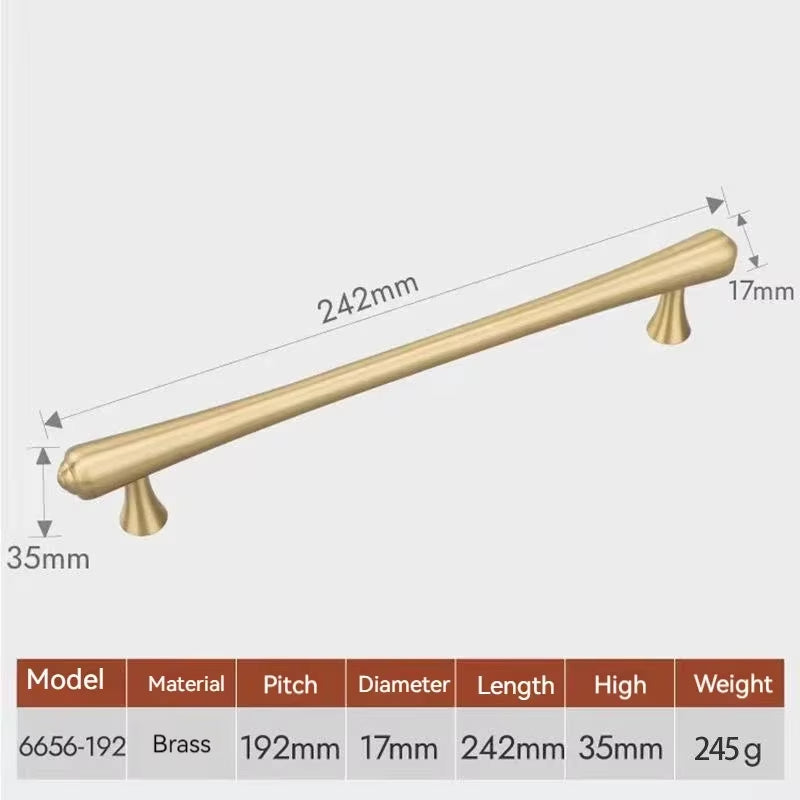 Luxury Brass Gold Drawer Pulls Full Copper Wardrobe Cabinet Door Handles