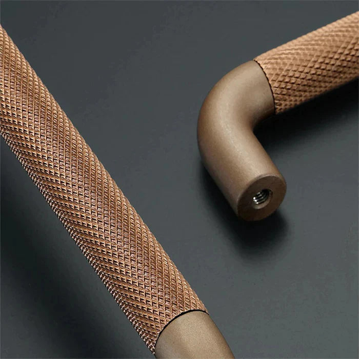 Brown Knurled Design Cupboard Door T Bar Pull Handles