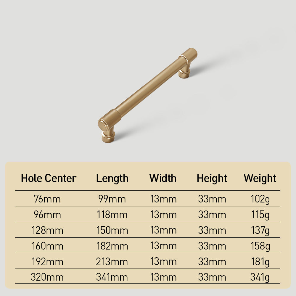 Champagne Gold Kitchen Cupboard Handles & Drawer Pulls