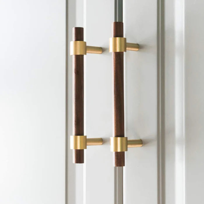 Vintage Wooden Brass Kitchen Cabinet Pulls And Handles