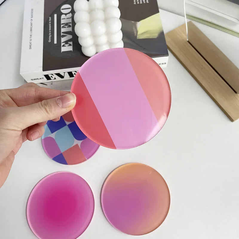 4 Pack Acrylic Waterproof Heat Insulation Anti-slip Coasters