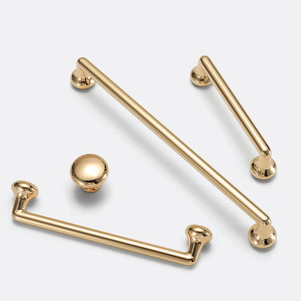 Gold Solid Zinc Alloy Modern Cabinet Wardrobe Handle