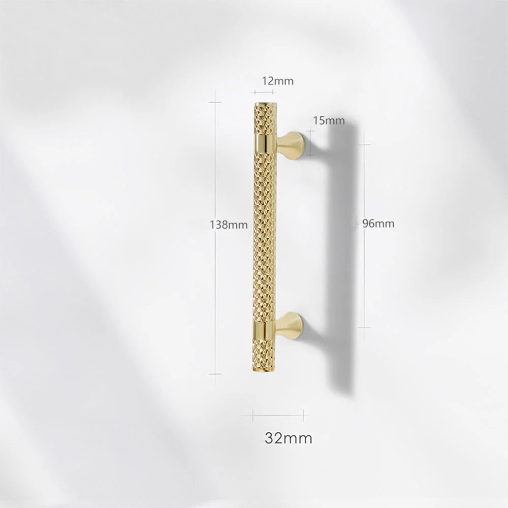 Gold Diamond Design Cupboard Cabinet T-Bar Pull Handles