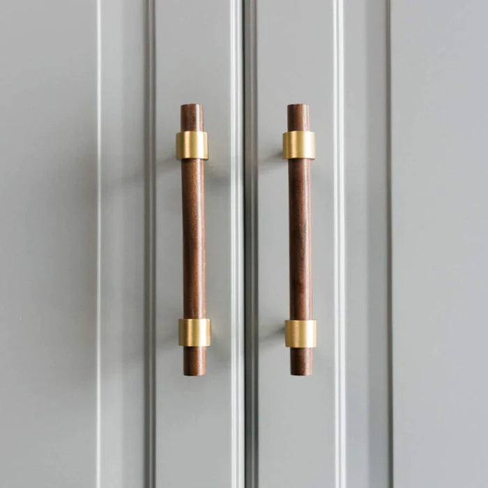 Vintage Wooden Brass Kitchen Cabinet Pulls And Handles