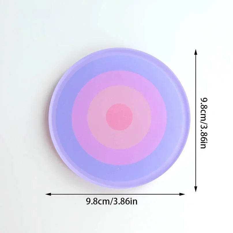 5 Pack Acrylic Anti-Slip Gradient Color Coaster