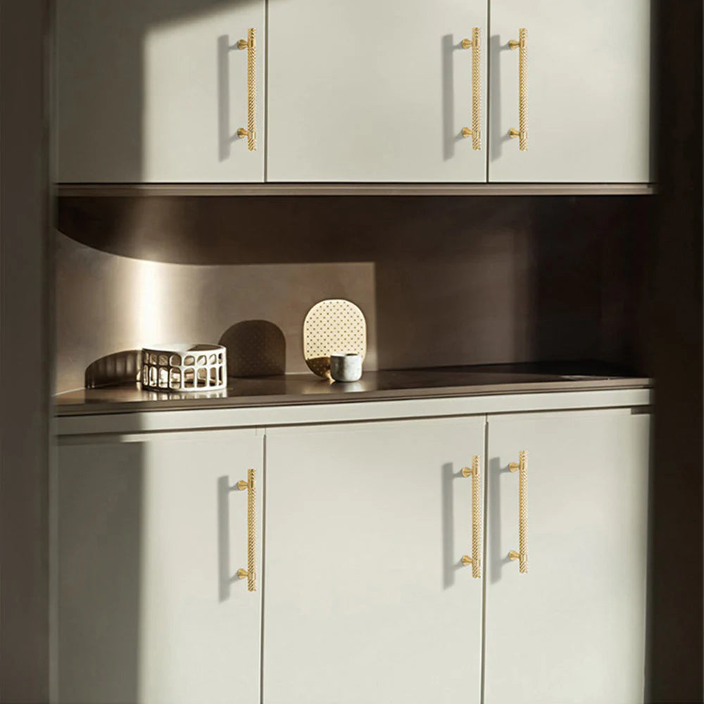Gold Diamond Design Cupboard Cabinet T-Bar Pull Handles