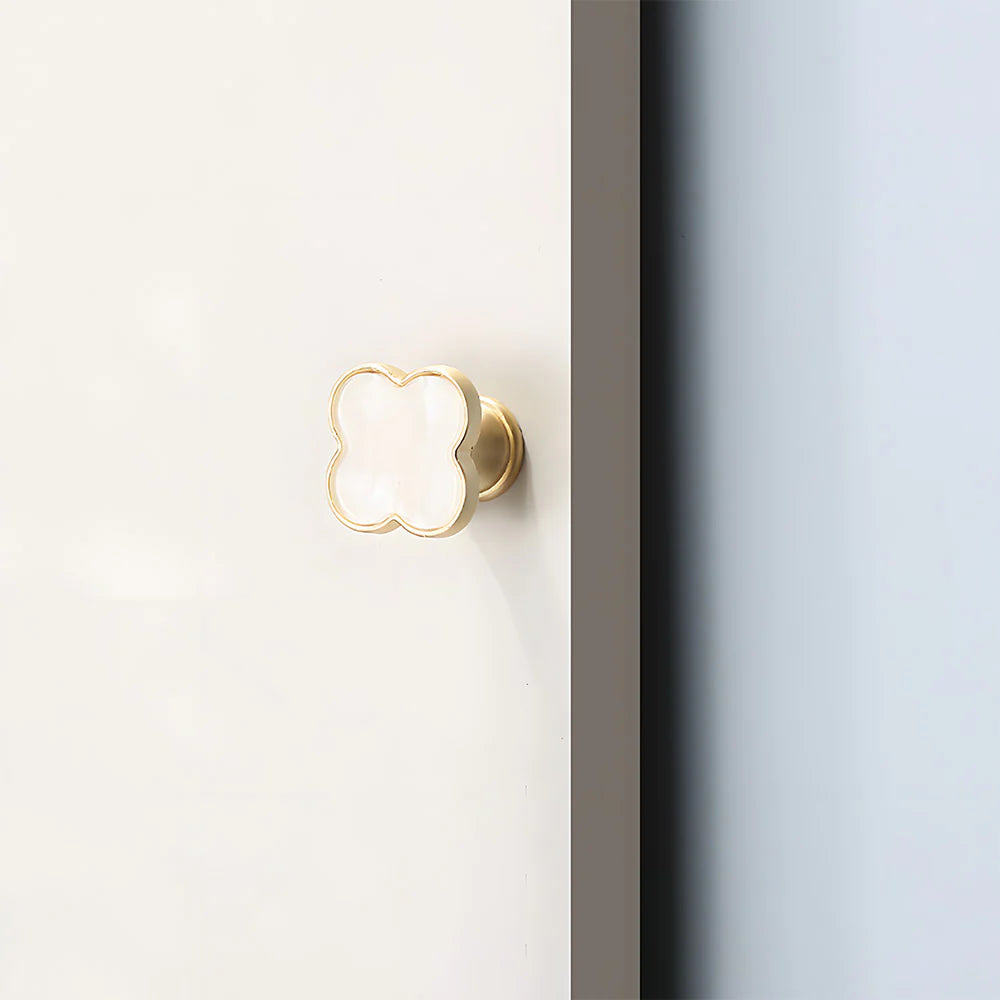 White Flower Shape Design Cabinet Drawer Knobs