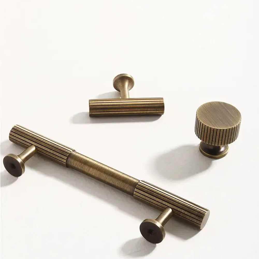 Luxury Stripe Pure Copper Antique Bronze Cabinet Handles