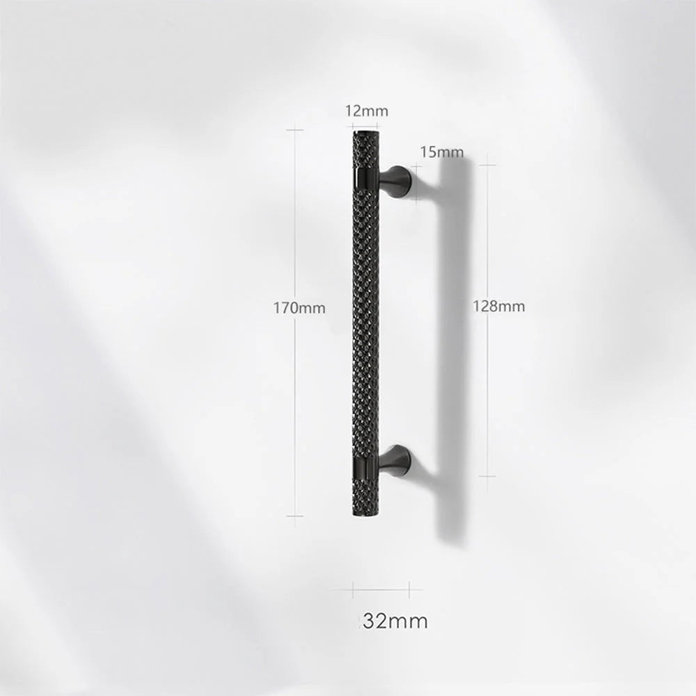 Black Knurled Diamond Design Furniture Cupboard Bar Handle