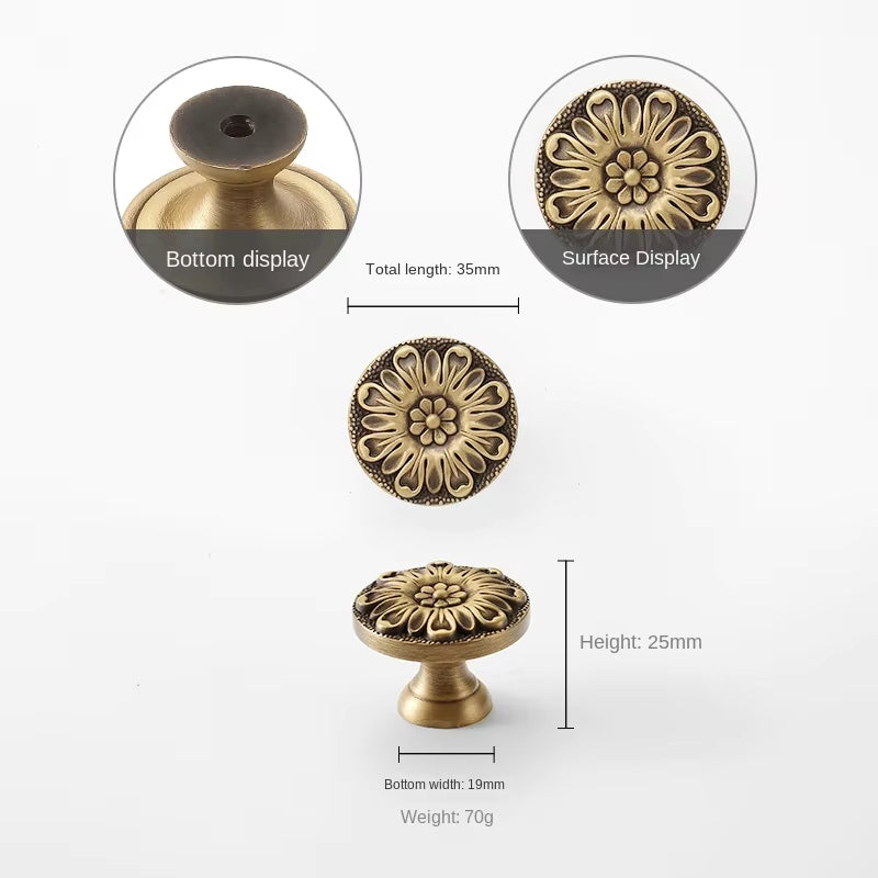 Antique Bronze French Luxury Cabinet Handles and Knobs Vintage Door Pulls