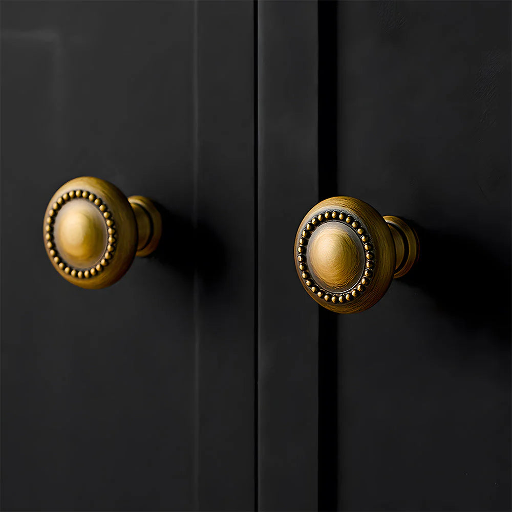 Antique Brass Finish Small Round Cabinet Knob