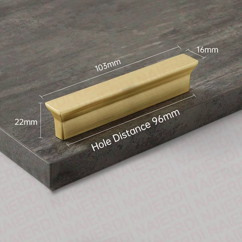 Brushed Gold Zinc Alloy Trapezoid Cabinet Handles Wardrobe Cupboard Drawer Pulls