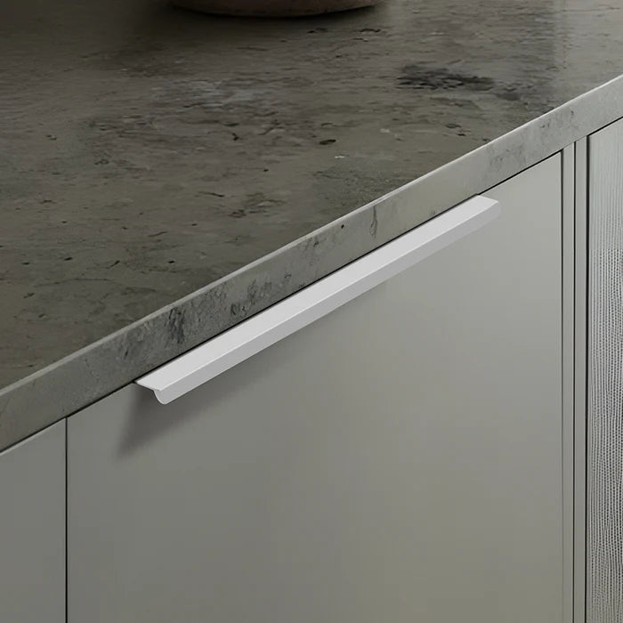 White Aluminum Kitchen Cabinet Profile Edge Pull Handles for Cupboards